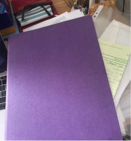 Organising important documents at home.